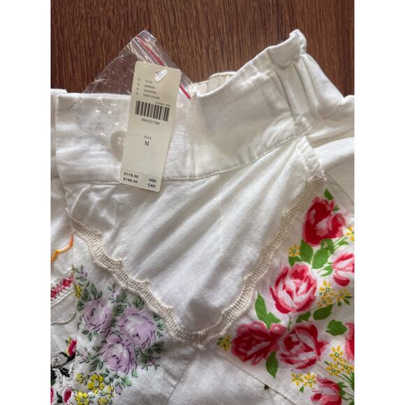 By Anthropologie Patchwork Linen Wide-Leg Crop Pants - Picture 8 of 10